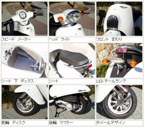 125cc（原付2種） クラシカルデザイン（可愛い） - 中村モーターサイクル 京都 宇治 新車・中古車・バイク・自転車・セニアカー・修理販売